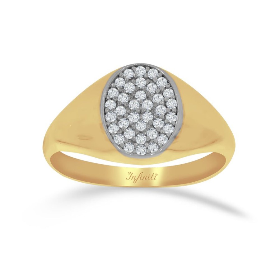 Joyeria Fina Infiniti Joyas Anillos Varios | Anillo Oro 10K - Oval Con Zirconias