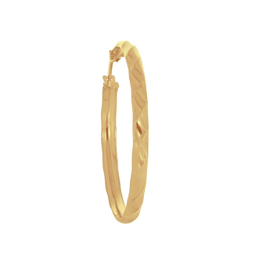 Joyeria Fina Infiniti Joyas Arracadas | Arracada Oro 10K - Curveada Con Diametro De 2.8/3.5/4.5 Cm