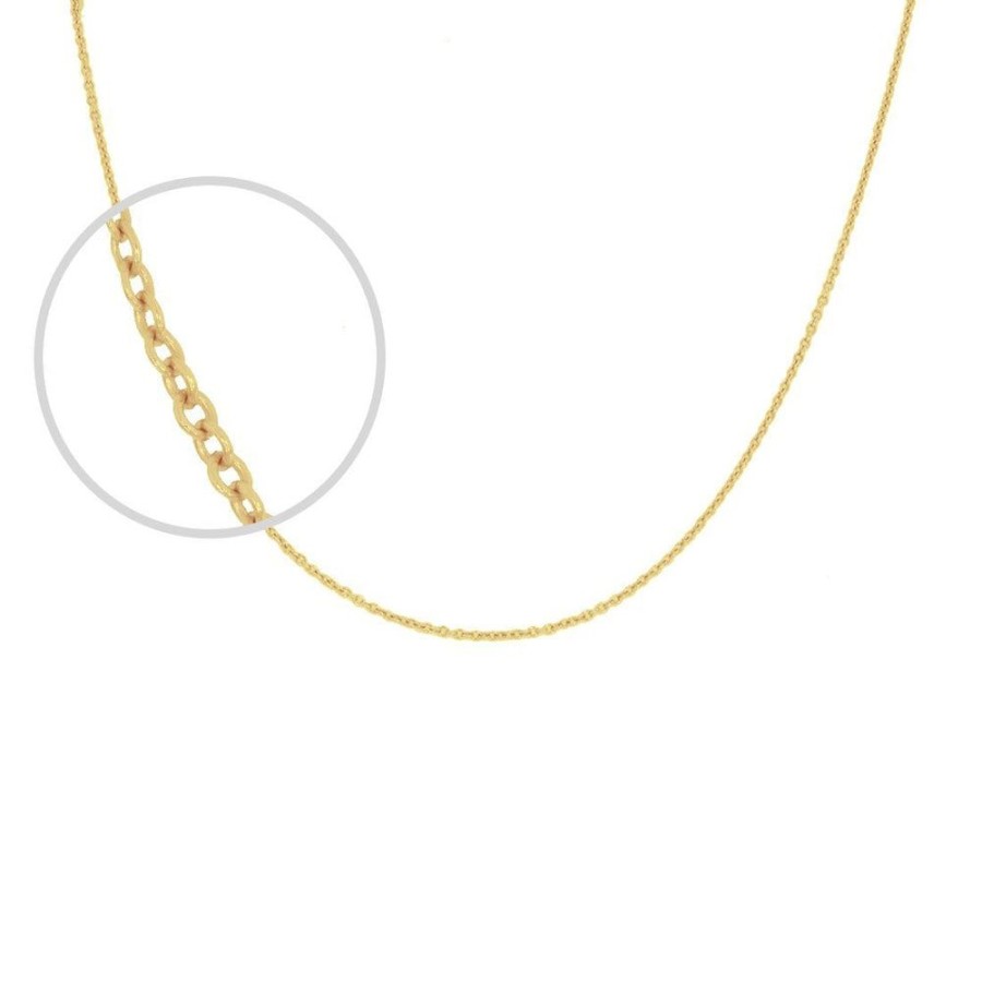 Joyeria Fina Infiniti Joyas Cadenas 14K | Cadena Oro 14K Rolo Mini 45 Cm, Ancho 0.6 Mm