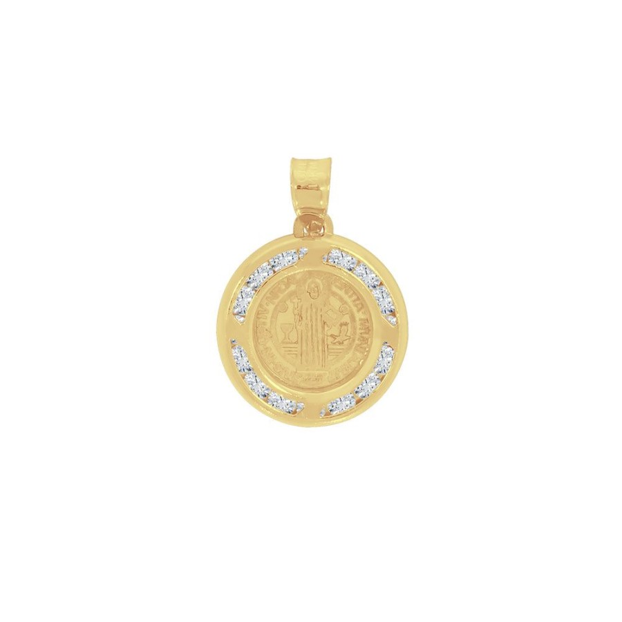 Joyeria Fina Infiniti Joyas Medallas | Medalla Oro 14K - San Judas Tadeo Con Zirconias