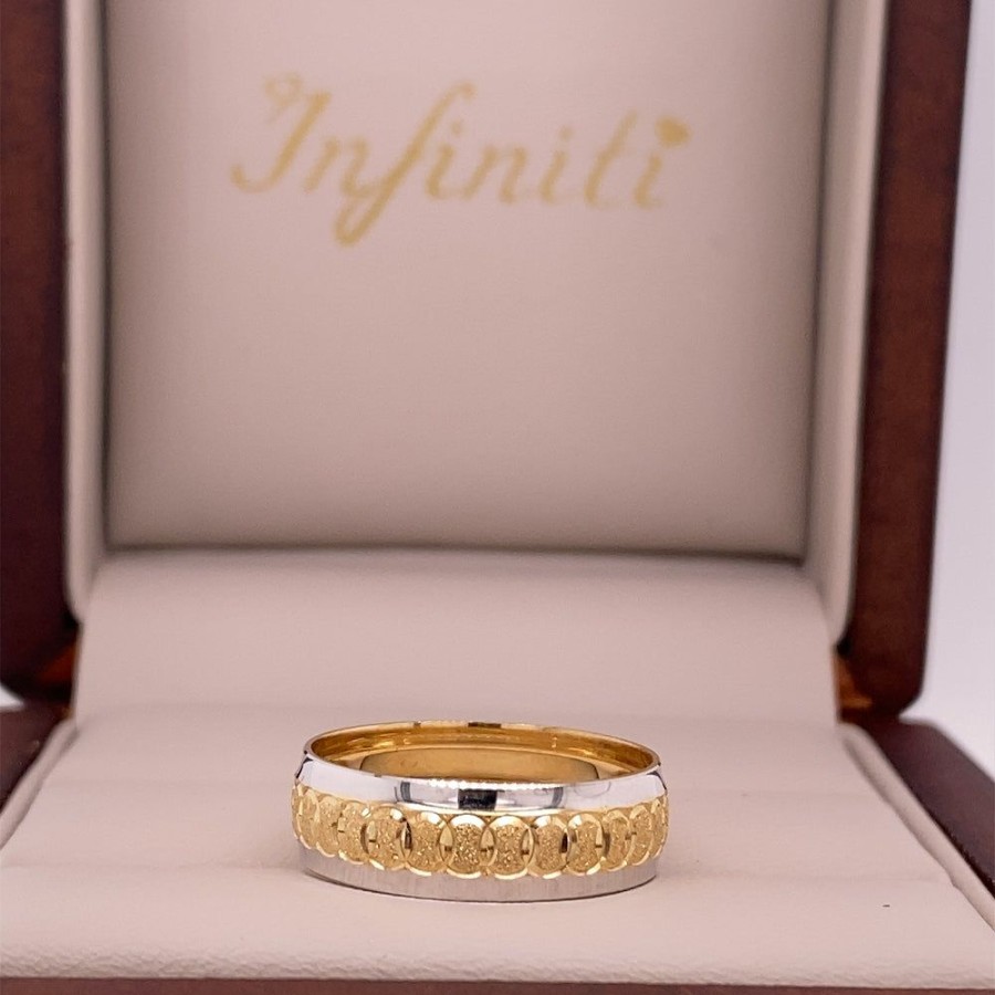 Joyeria Fina Infiniti Joyas Argollas Matrimoniales | Argolla Oro 10K - Combinada 6 Mm