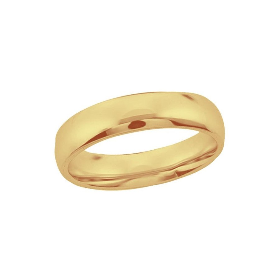 Joyeria Fina Infiniti Joyas Argollas Matrimoniales | Argolla Oro 10K/14K - 4 Mm Lisa Media Cana Con Confort