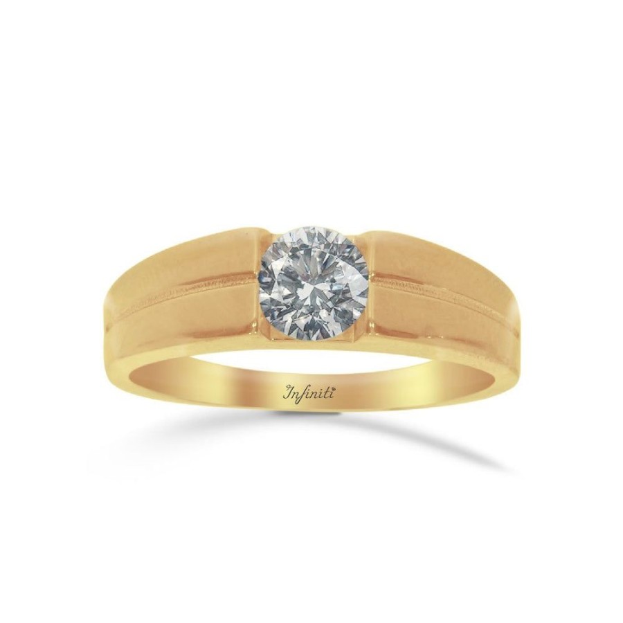 Joyeria Fina Infiniti Joyas Anillos Varios | Anillo Oro Amarillo 14K - Zirconia 5.5 Mm