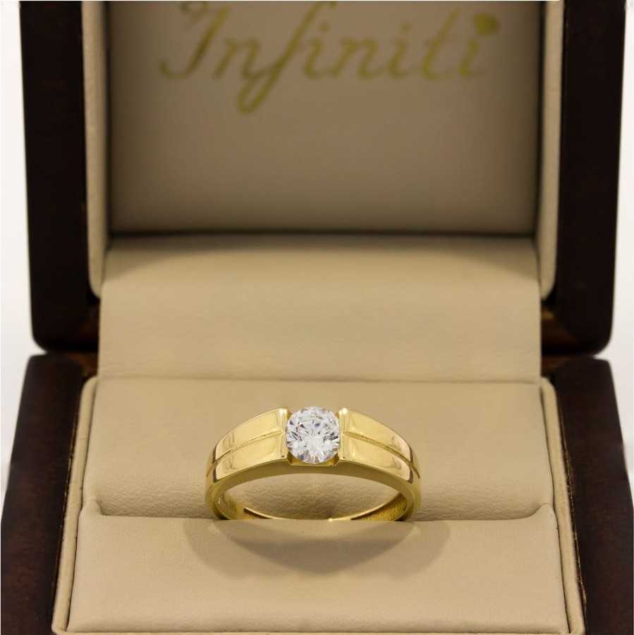 Joyeria Fina Infiniti Joyas Anillos Varios | Anillo Oro Amarillo 14K - Zirconia 5.5 Mm