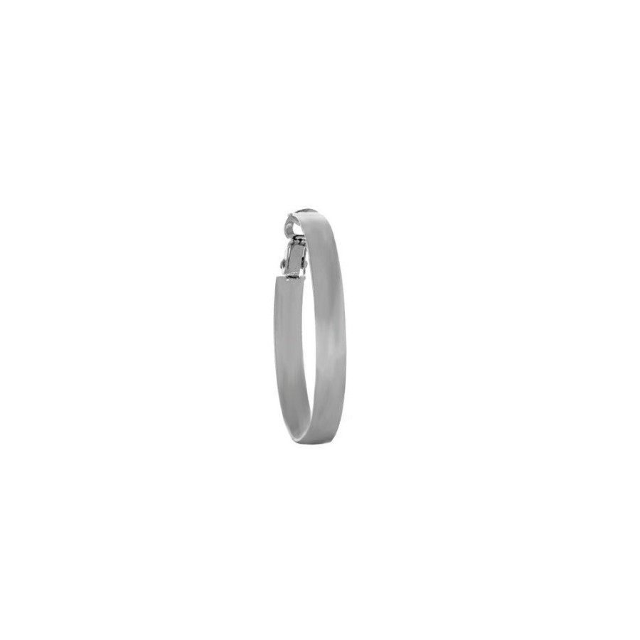 Joyeria Fina Infiniti Joyas Arracadas | Arracada Oro Blanco 10K - Lisa, 1.9 Cm Diametro