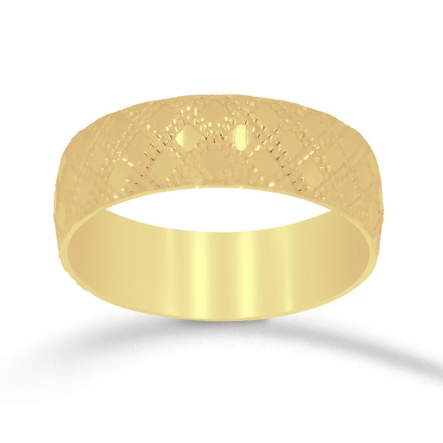 Joyeria Fina Infiniti Joyas Argollas Matrimoniales | Argolla Oro 10K - Texturizada 6 Mm Ancho