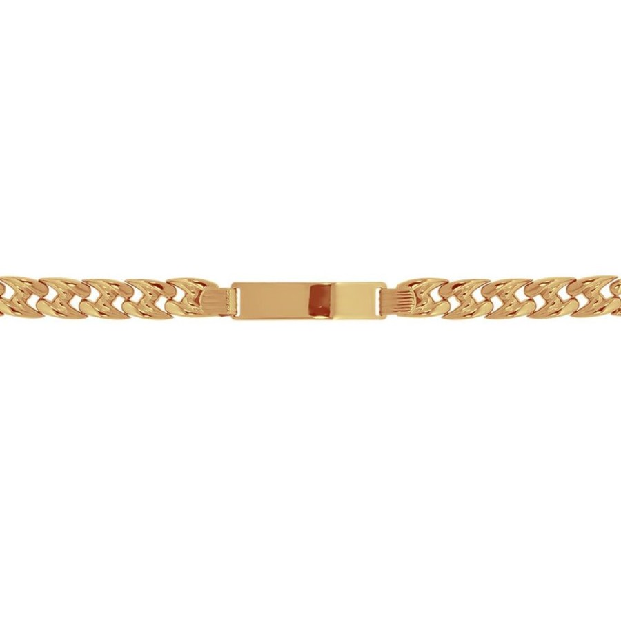 Joyeria Fina Infiniti Joyas Caballero | Esclava Oro 10K, Doble Cubano, 15.5 Cm Largo, Ancho 6 Mm