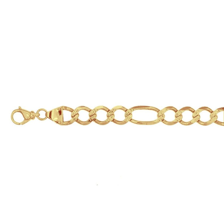 Joyeria Fina Infiniti Joyas Caballero | Pulso Cartie Oro 10K, Diamantado 21 Cm De Largo, Ancho 12 Mm, Oro 10K