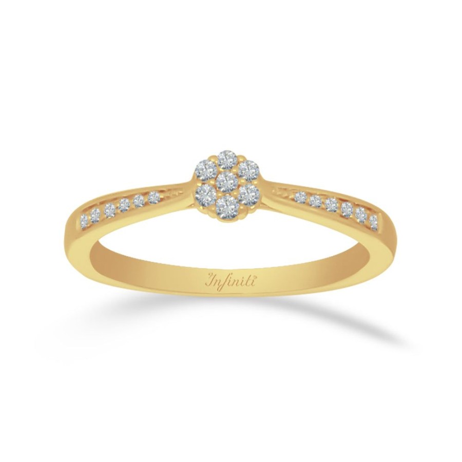 Joyeria Fina Infiniti Joyas Anillos De Compromiso | Anillo Oro 14K - Diamante Con 10 Pts Totales