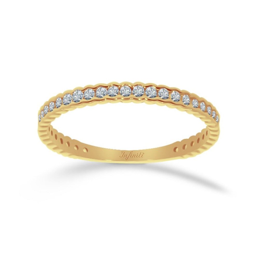 Joyeria Fina Infiniti Joyas Churumbelas | Churumbela Oro 10K, Pave Canal Zirconia 1 Mm