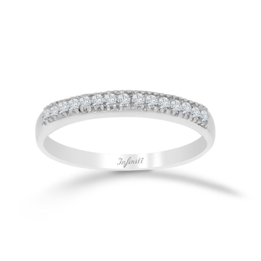 Joyeria Fina Infiniti Joyas Churumbelas | Churumbela Oro Blanco 10K, Con Zirconias De 2Mm