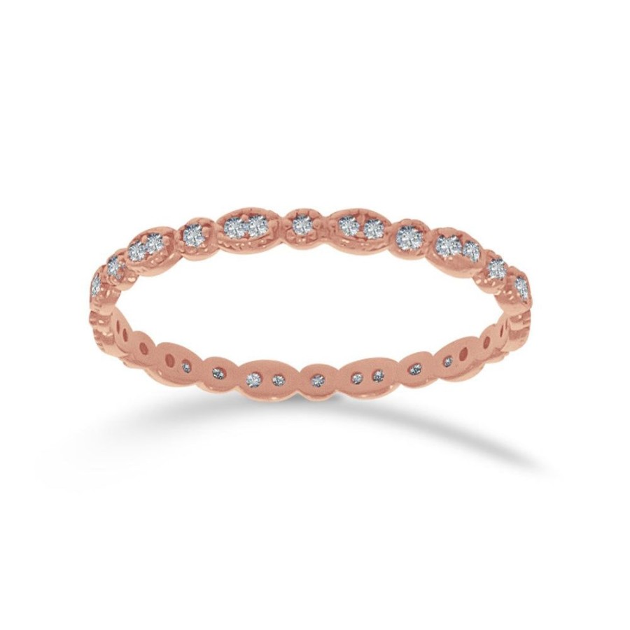 Joyeria Fina Infiniti Joyas Churumbelas | Churumbela Oro Rosa 14K - Eternity Zirconias De 0.5 Mm