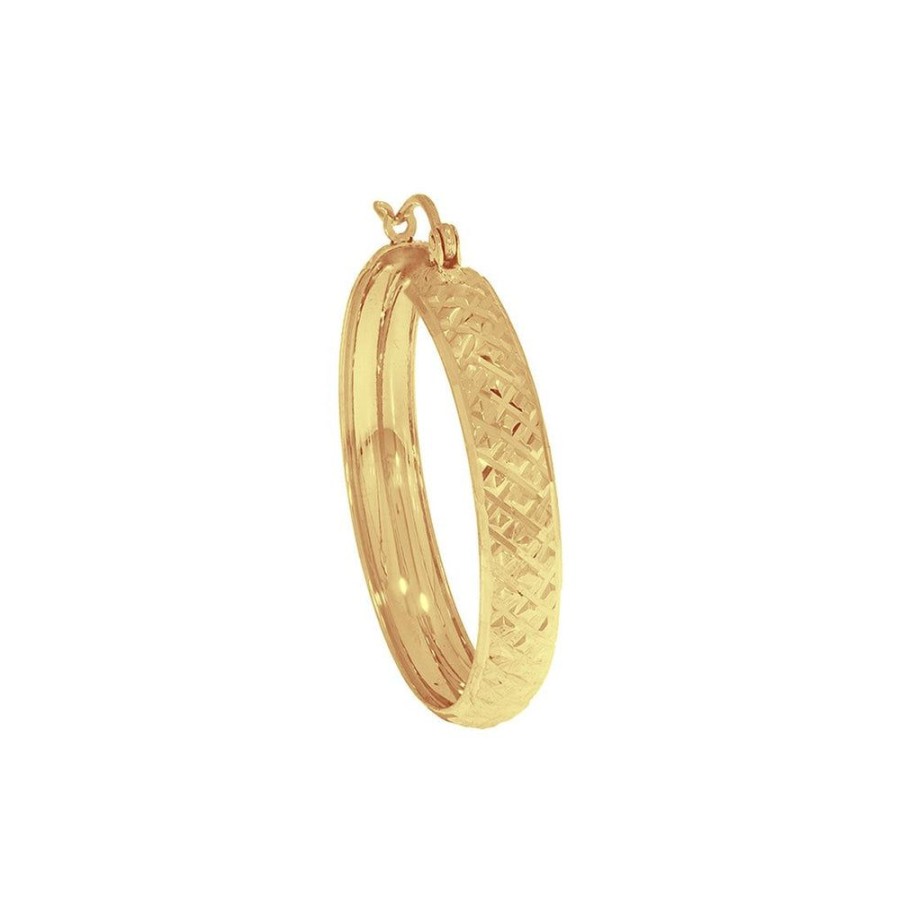 Joyeria Fina Infiniti Joyas Arracadas | Arracada Oro 10K - Diamantado Biselado 3 Cm Diametro