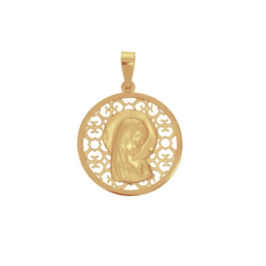 Joyeria Fina Infiniti Joyas Medallas | Medalla Oro 10K - Nina Virgen Alto 2.5 Cm, Ancho 1.8 Cm