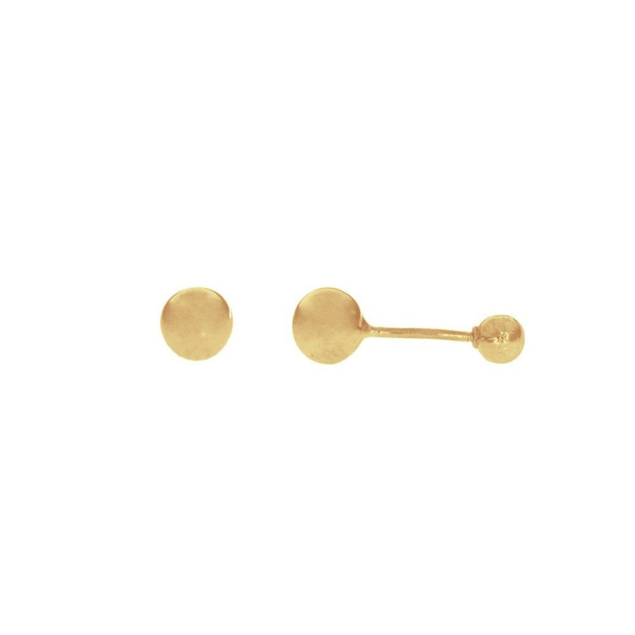 Joyeria Fina Infiniti Joyas Broqueles | Broquel Liso 4 Mm, Oro 14K