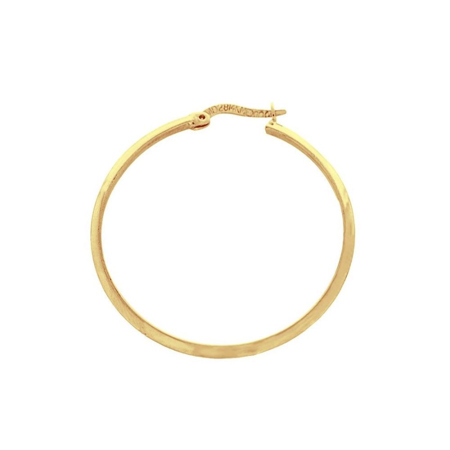 Joyeria Fina Infiniti Joyas Arracadas | Arracada Oro 14K - Tubo Triangular Liso 3.4 Cm Diametro