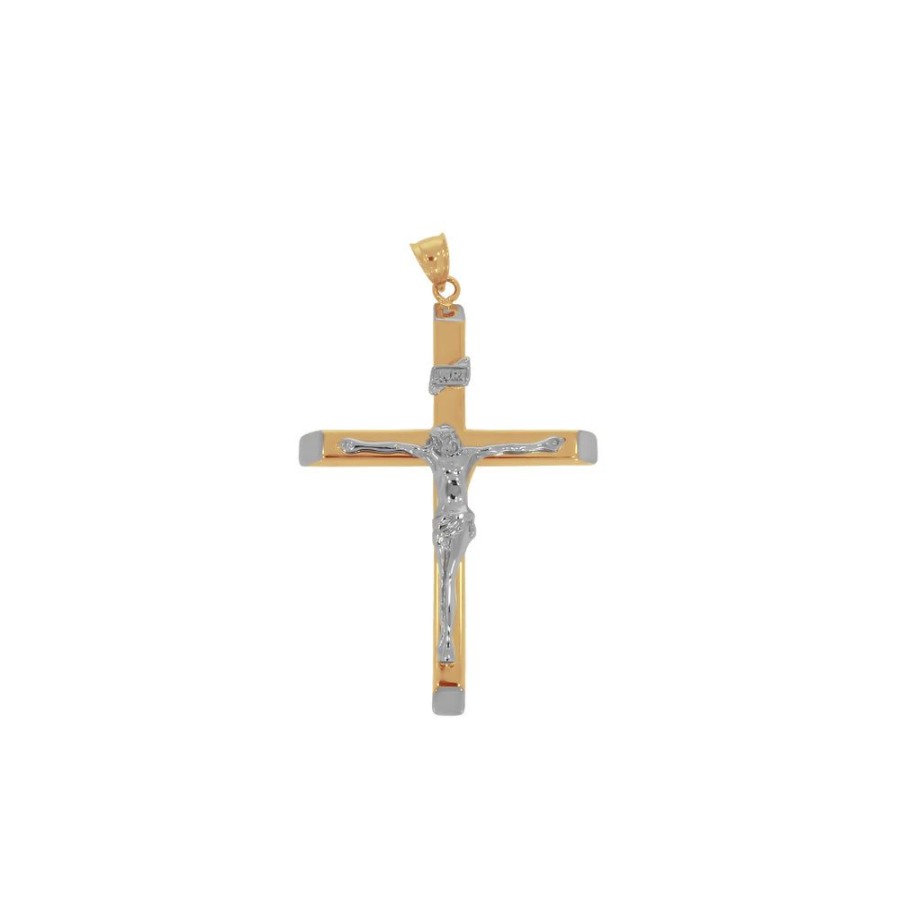 Joyeria Fina Infiniti Joyas Cruces | Cruz Oro 10K - Cristo En Oro Blanco, 6 Cm Alto