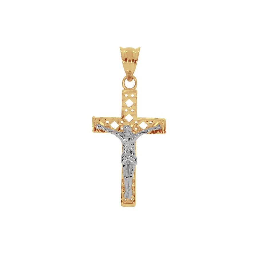 Joyeria Fina Infiniti Joyas Cruces | Cruz Oro 10K - Hueca Con Cristo Blanco De 2.6 Cm Alto