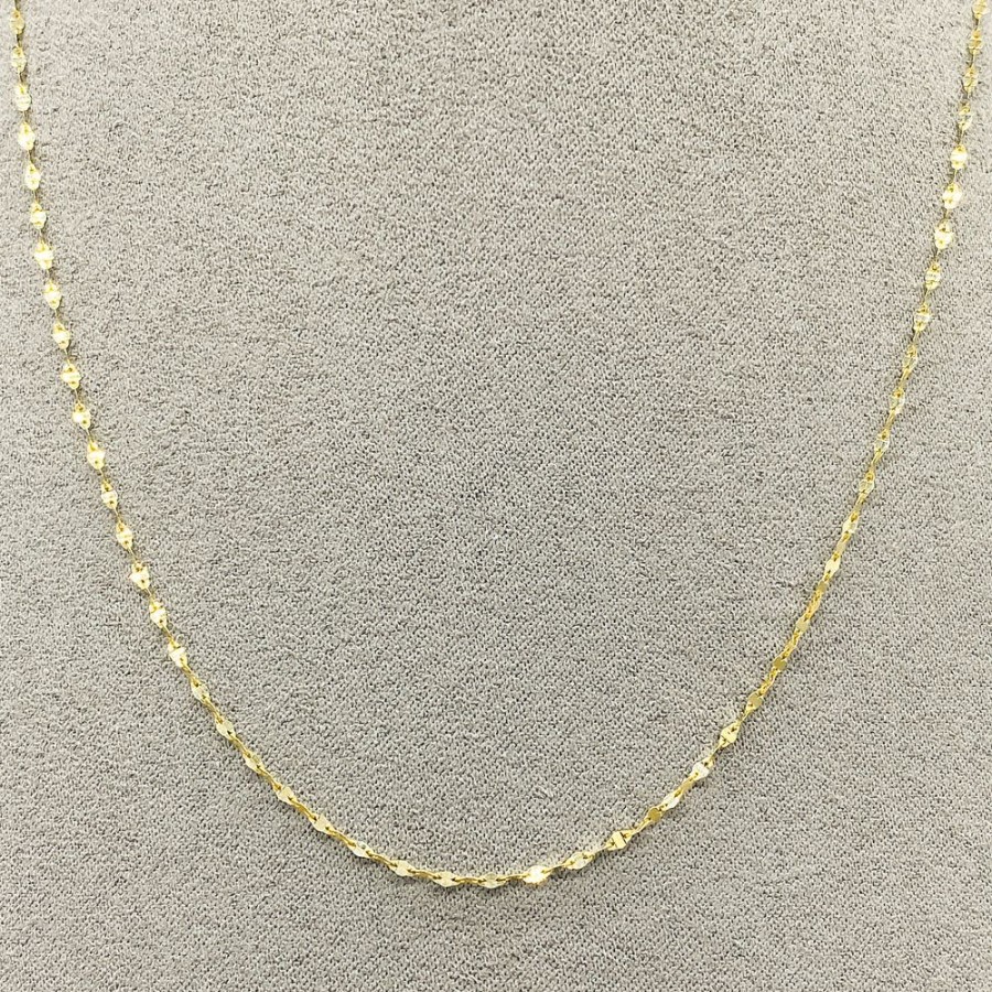 Joyeria Fina Infiniti Joyas Cadenas 10K | Cadena Italiana Oro 10K - Ancla Espejo 40/45/50 Cm, Ancho 1.3 Mm