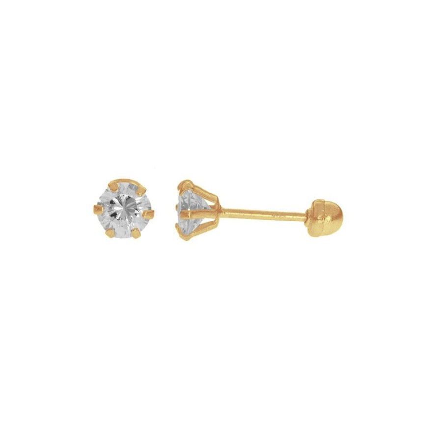 Joyeria Fina Infiniti Joyas Broqueles | Broquel Zirconia 3 Mm, Oro 10K