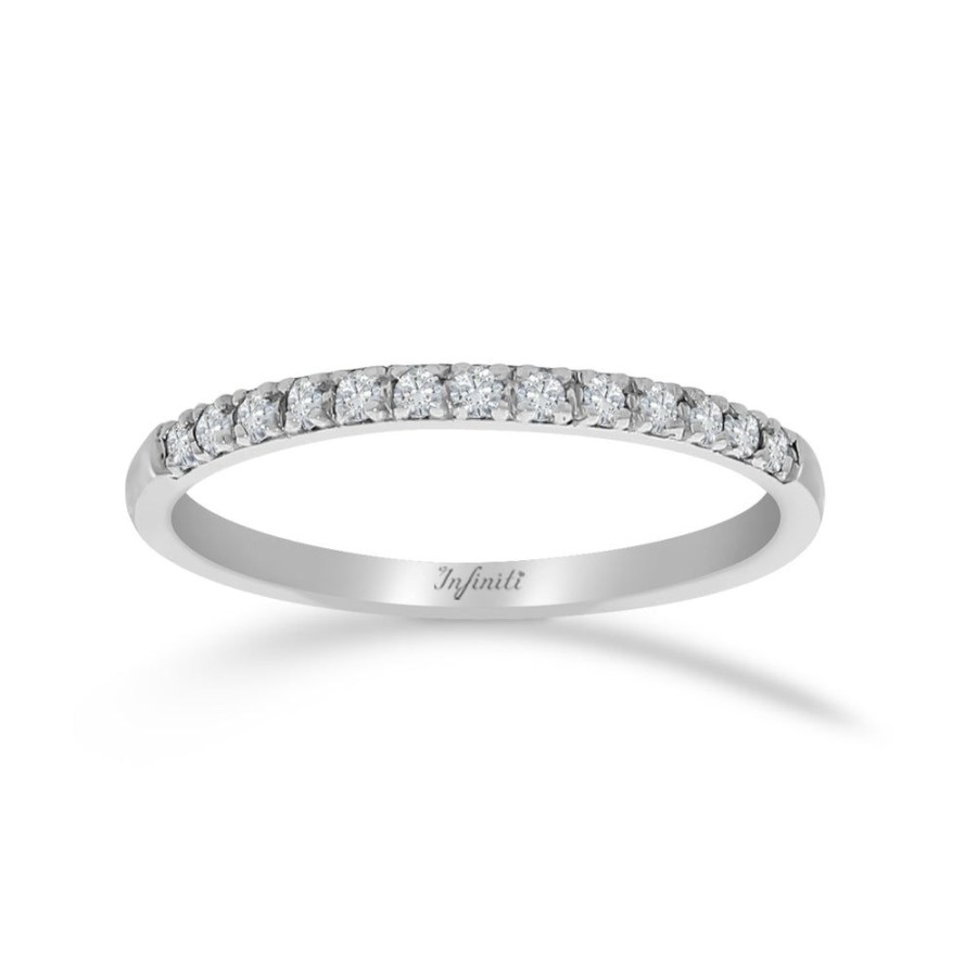 Joyeria Fina Infiniti Joyas Churumbelas | Churumbela Oro Blanco 14K - Pave Diamantes De 13 Puntos Totales