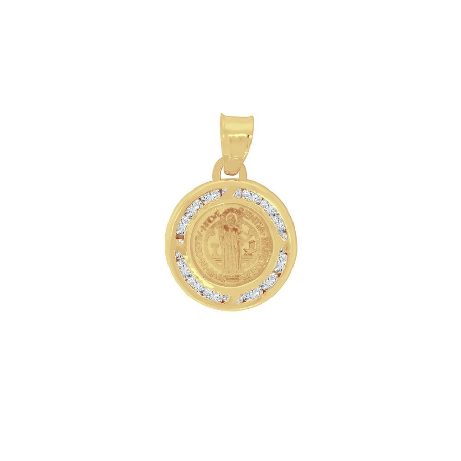 Joyeria Fina Infiniti Joyas Medallas | Medalla Oro 14K - San Judas Tadeo Con Zirconias