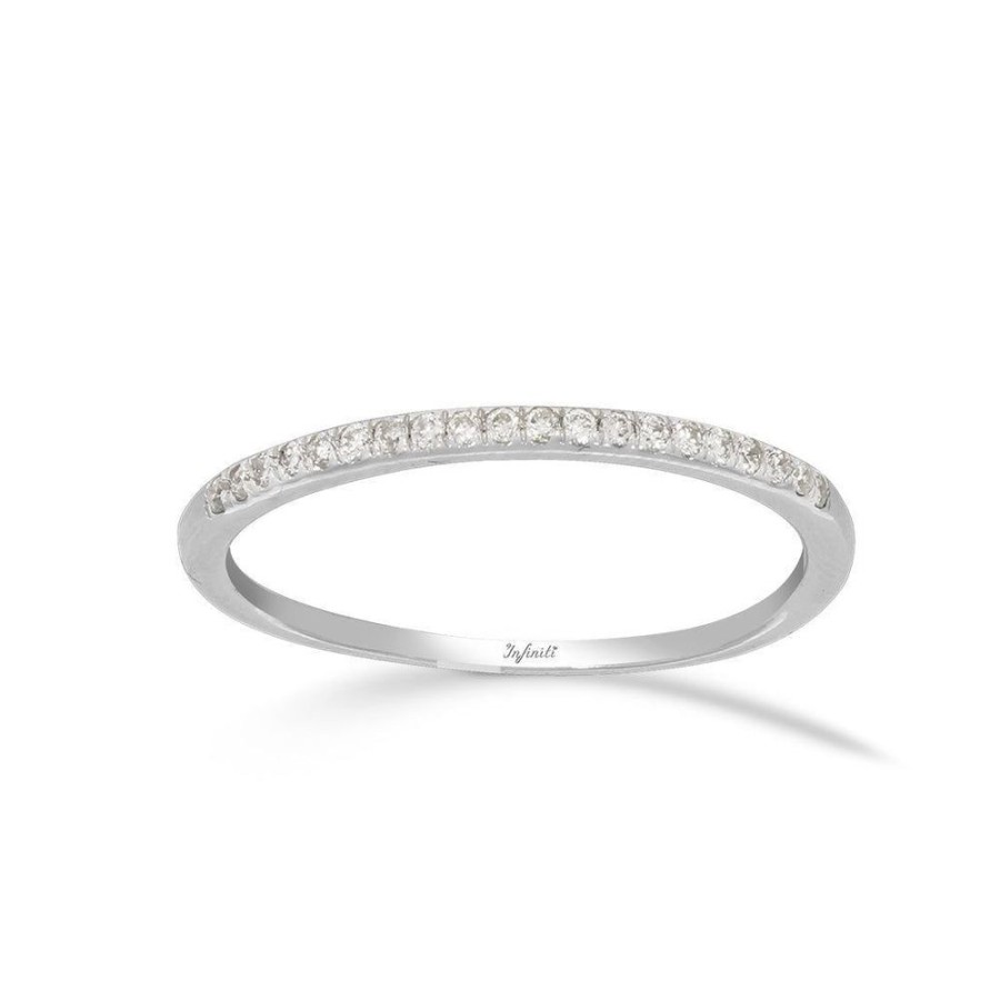 Joyeria Fina Infiniti Joyas Churumbelas | Churumbela Oro Blanco 14K, Diamantes De 10 Puntos Totales