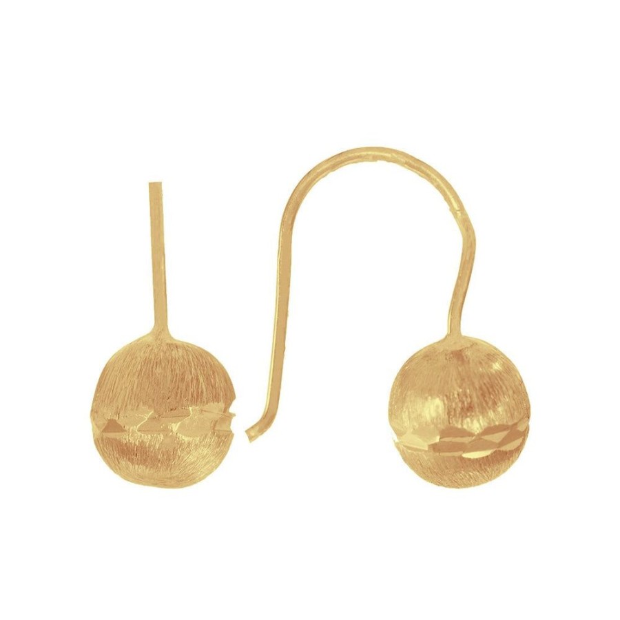 Joyeria Fina Infiniti Joyas Aretes | Arete Oro 10K, Diamantado Bola 8 Mm, Oro 10K