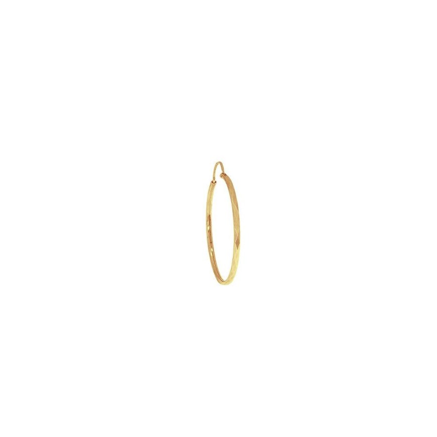 Joyeria Fina Infiniti Joyas Arracadas | Arracada Oro 10K - Tubo Diamantado 2 Cm Diametro