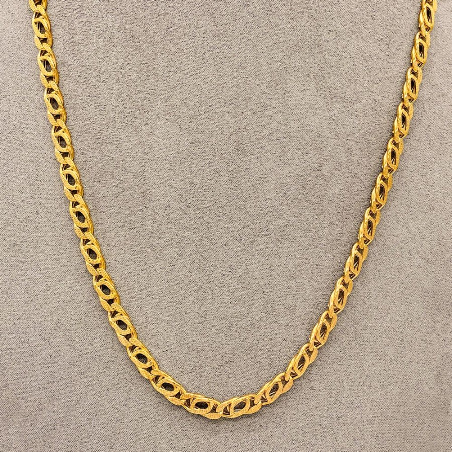 Joyeria Fina Infiniti Joyas Cadenas 10K | Cadena Oro 10K Perniche De 60 Cm, Ancho 6 Mm