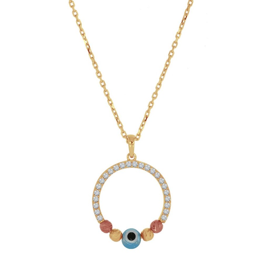 Joyeria Fina Infiniti Joyas Gargantillas | Gargantilla Oro 10K - Circulo Con Ojo Turco