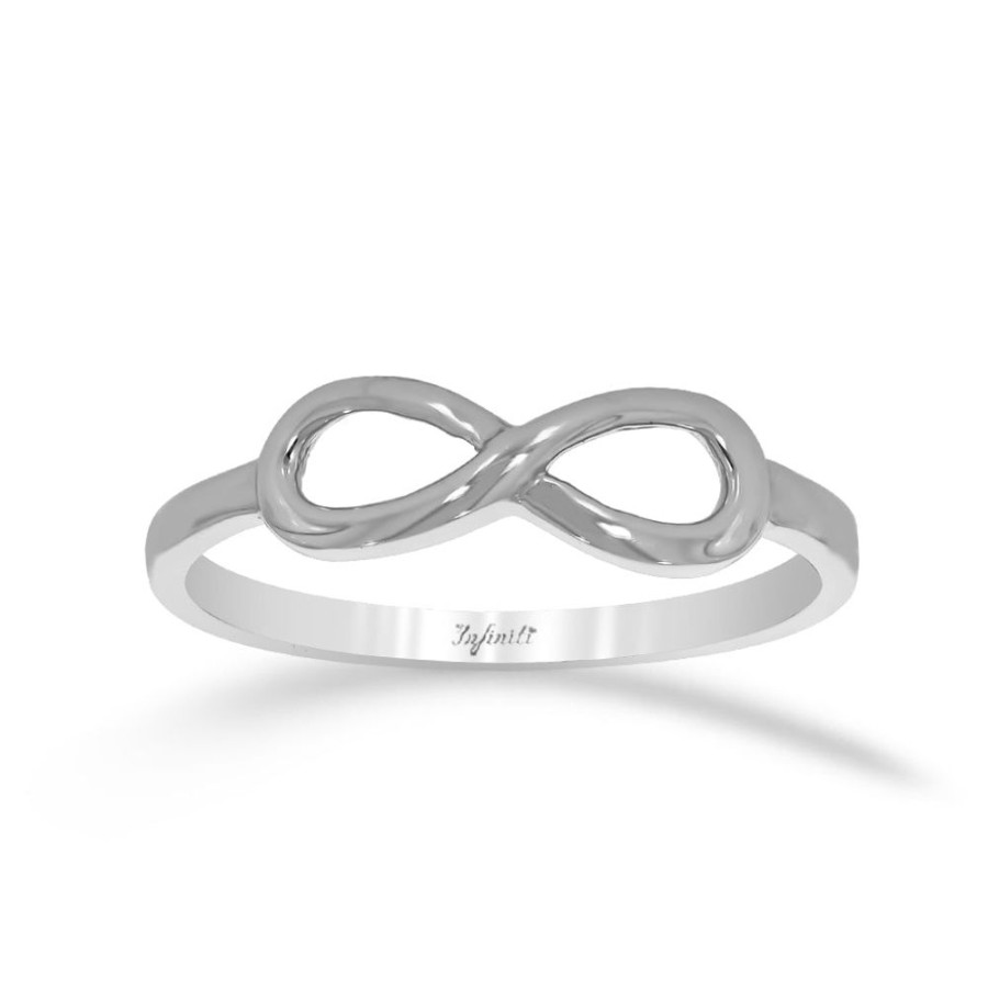 Joyeria Fina Infiniti Joyas Anillos Varios | Anillo Oro Blanco 10K, Infinito Liso