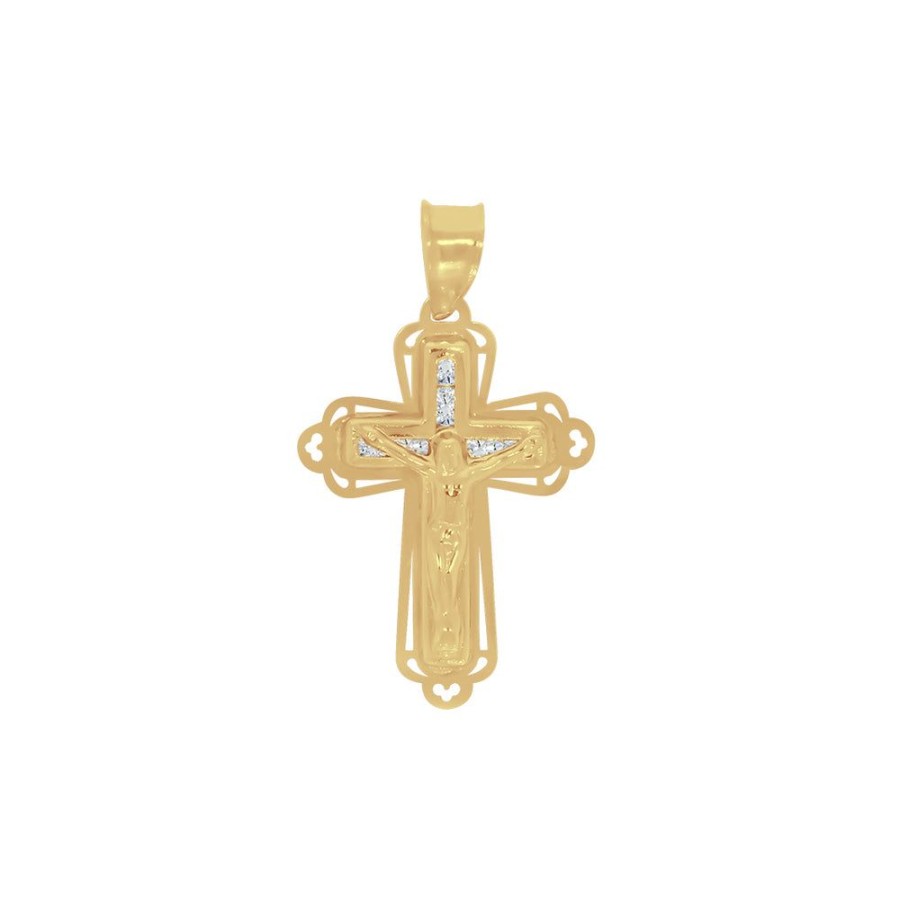 Joyeria Fina Infiniti Joyas Cruces | Cruz Oro 14K - Cristo Con Zirconias