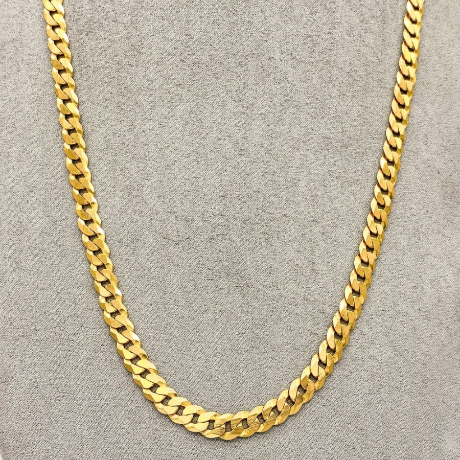 Joyeria Fina Infiniti Joyas Cadenas 10K | Cadena Oro 10K Barbado De 65 Cm, Ancho 7 Mm