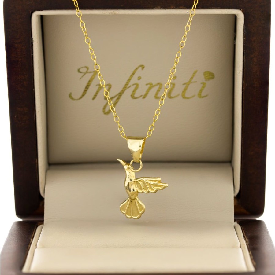 Joyeria Fina Infiniti Joyas Gargantillas | Gargantilla Oro 10K - Colibri, Largo 44 Cm