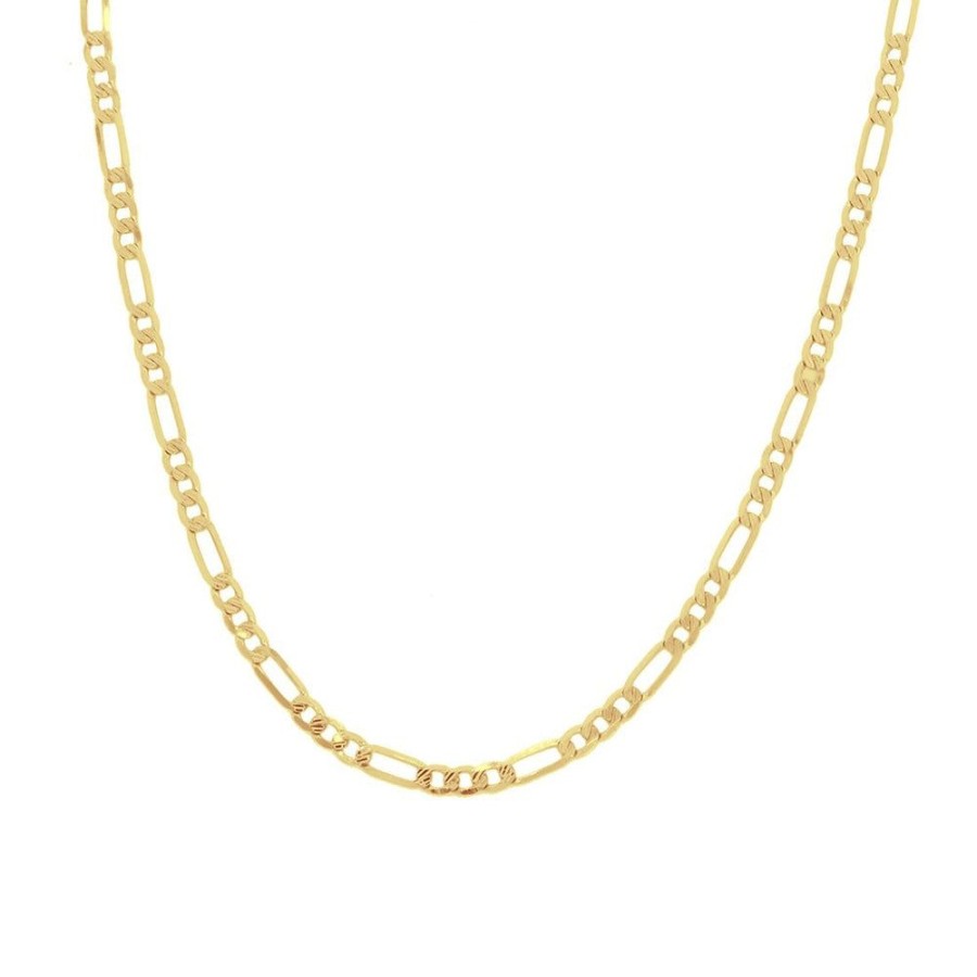 Joyeria Fina Infiniti Joyas Cadenas 14K | Cadena Italiana Cartie Diamantada 55 Cm, Ancho 3 Mm, Oro 14K