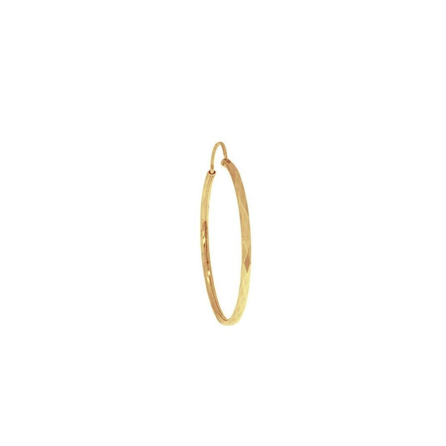 Joyeria Fina Infiniti Joyas Arracadas | Arracada Oro 10K - Tubo Diamantado 2.5 Cm Diametro