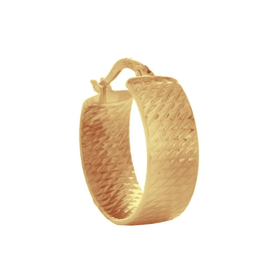 Joyeria Fina Infiniti Joyas Arracadas | Arracada Diamantada 1.9 Cm De Diametro, Ancho 7 Mm, Oro 10K