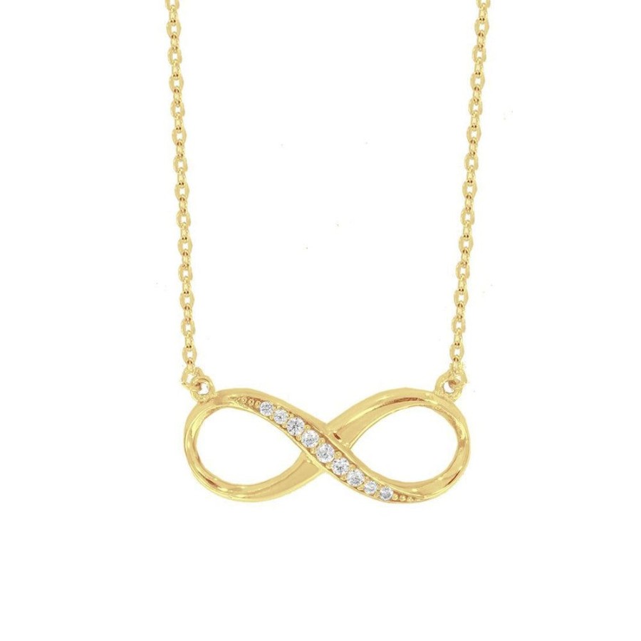 Joyeria Fina Infiniti Joyas Gargantillas | Gargantilla Oro Amarillo 10K, Con Dije Infinito Con Zirconias, 45 Cm Largo