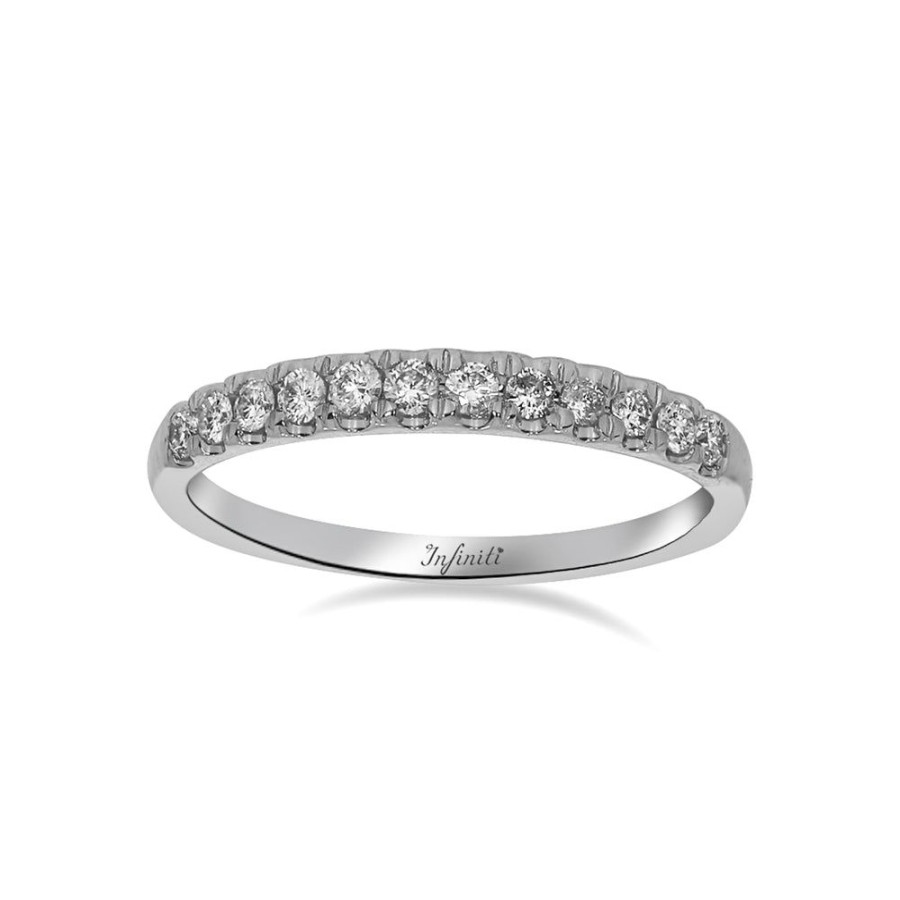 Joyeria Fina Infiniti Joyas Churumbelas | Churumbela Oro Blanco 14K - Pave Diamantes De 15 Puntos Totalesu