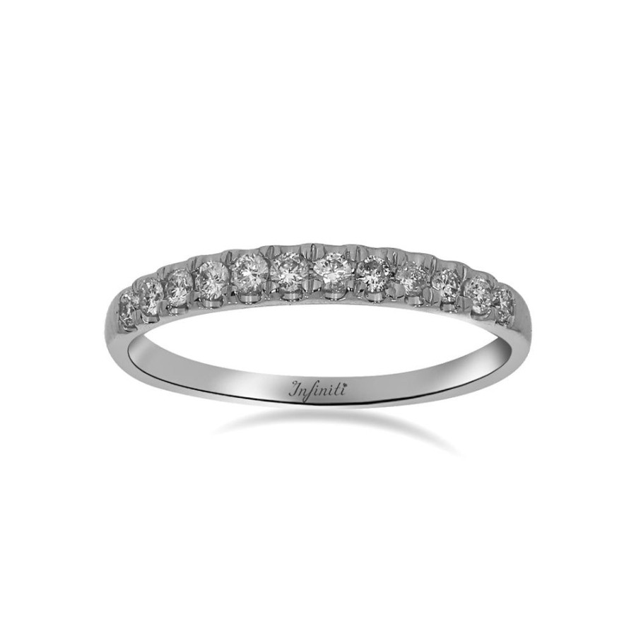 Joyeria Fina Infiniti Joyas Churumbelas | Churumbela Oro Blanco 14K - Pave Diamantes De 25 Puntos Totales