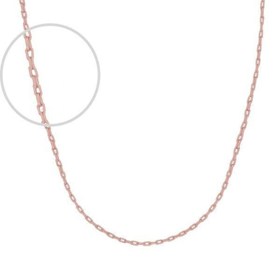 Joyeria Fina Infiniti Joyas Cadenas 10K | Cadena Oro Rosa 10K Rolo Oval 44 Cm, Ancho 1 Mm