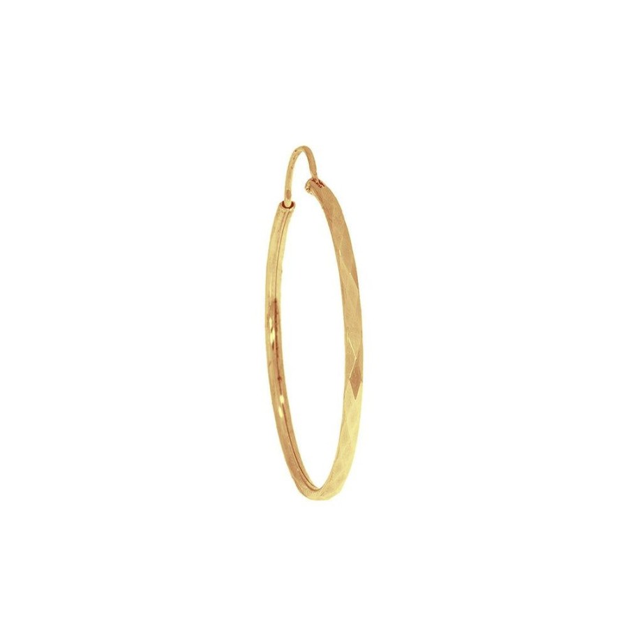 Joyeria Fina Infiniti Joyas Arracadas | Arracada Oro 10K - Tubo Diamantado 3 Cm Diametro