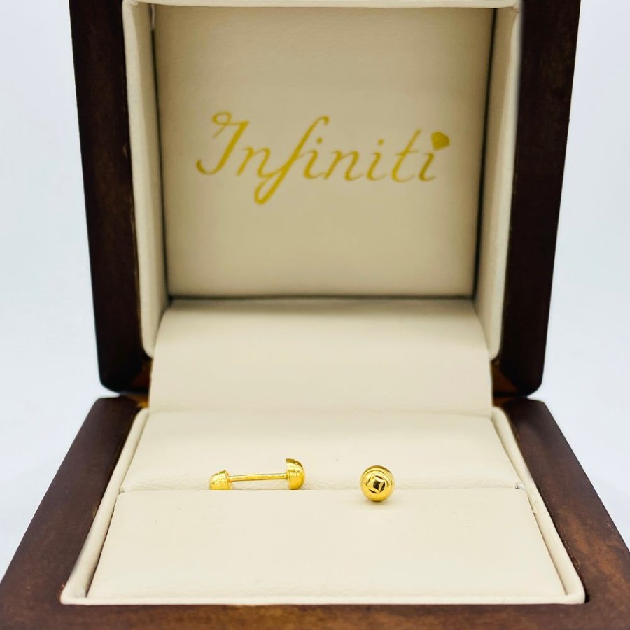 Joyeria Fina Infiniti Joyas Broqueles | Broquel Diamantado 3 Mm, Oro 18K