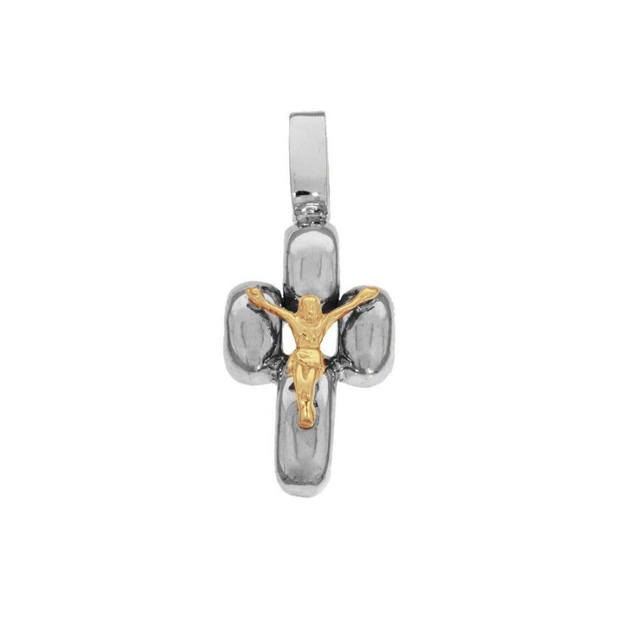 Joyeria Fina Infiniti Joyas Cruces | Cruz Oro Blanco Con Cristo Amarillo - Oro 10K