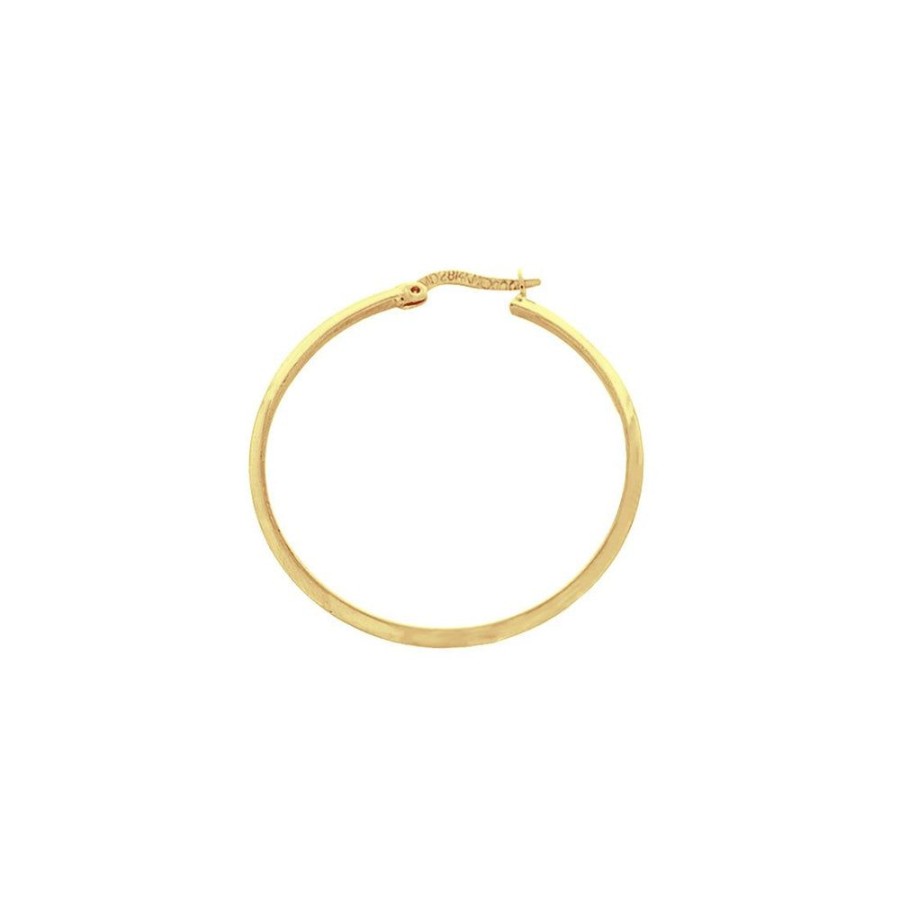 Joyeria Fina Infiniti Joyas Arracadas | Arracada Oro 14K - Tubo Triangular Liso 2.3 Cm Diametro