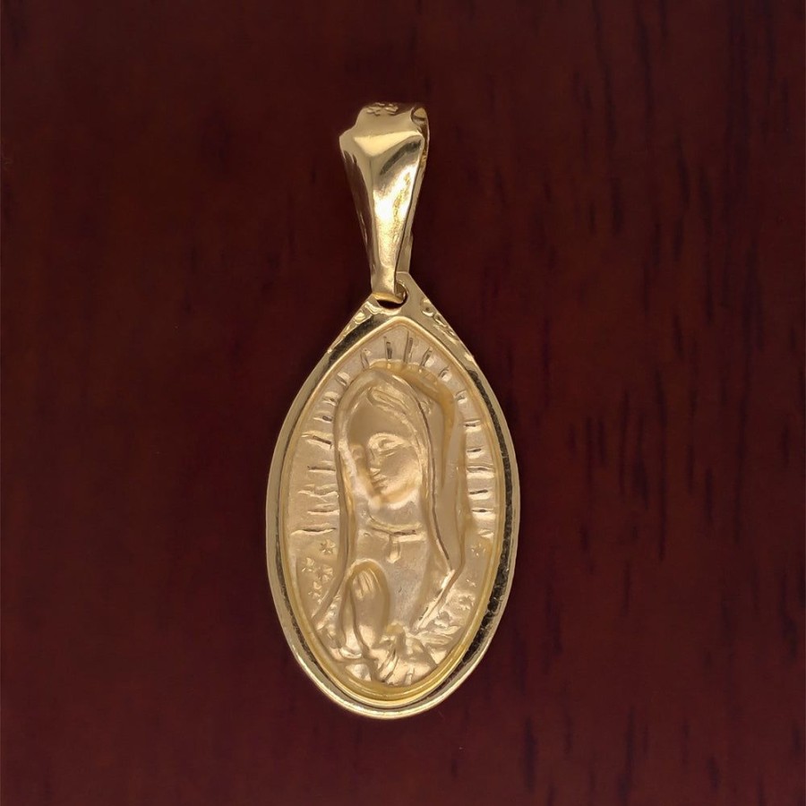 Joyeria Fina Infiniti Joyas Medallas | Medalla Oro 10K - Virgen De Guadalupe 3.2 Cm