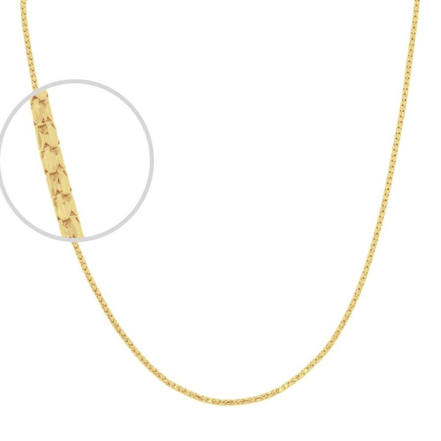 Joyeria Fina Infiniti Joyas Cadenas 14K | Cadena Oro 14K Cardano 45 Cm, Ancho 1.2 Mm