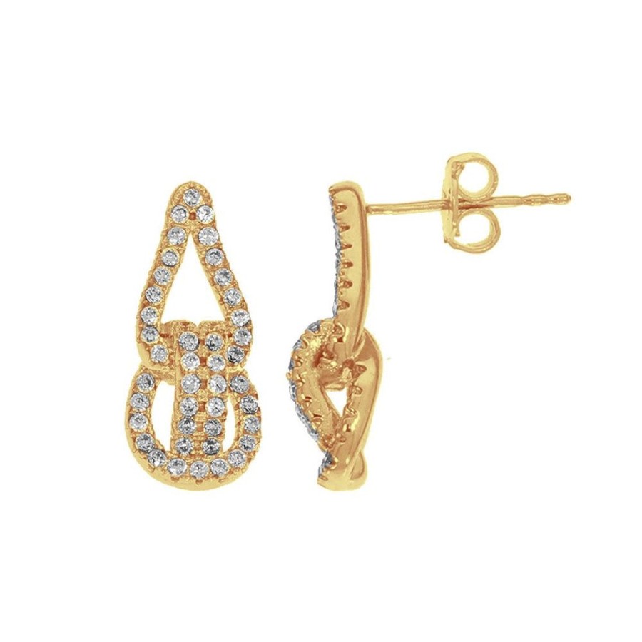 Joyeria Fina Infiniti Joyas Aretes | Aretes Oro 10K Con Zirconias.