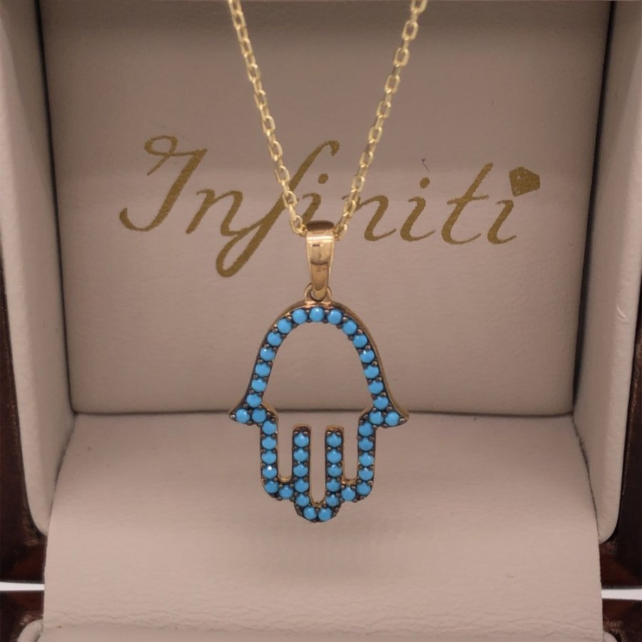 Joyeria Fina Infiniti Joyas Gargantillas | Gargantilla Oro 10K - Mano De Fatima Grande